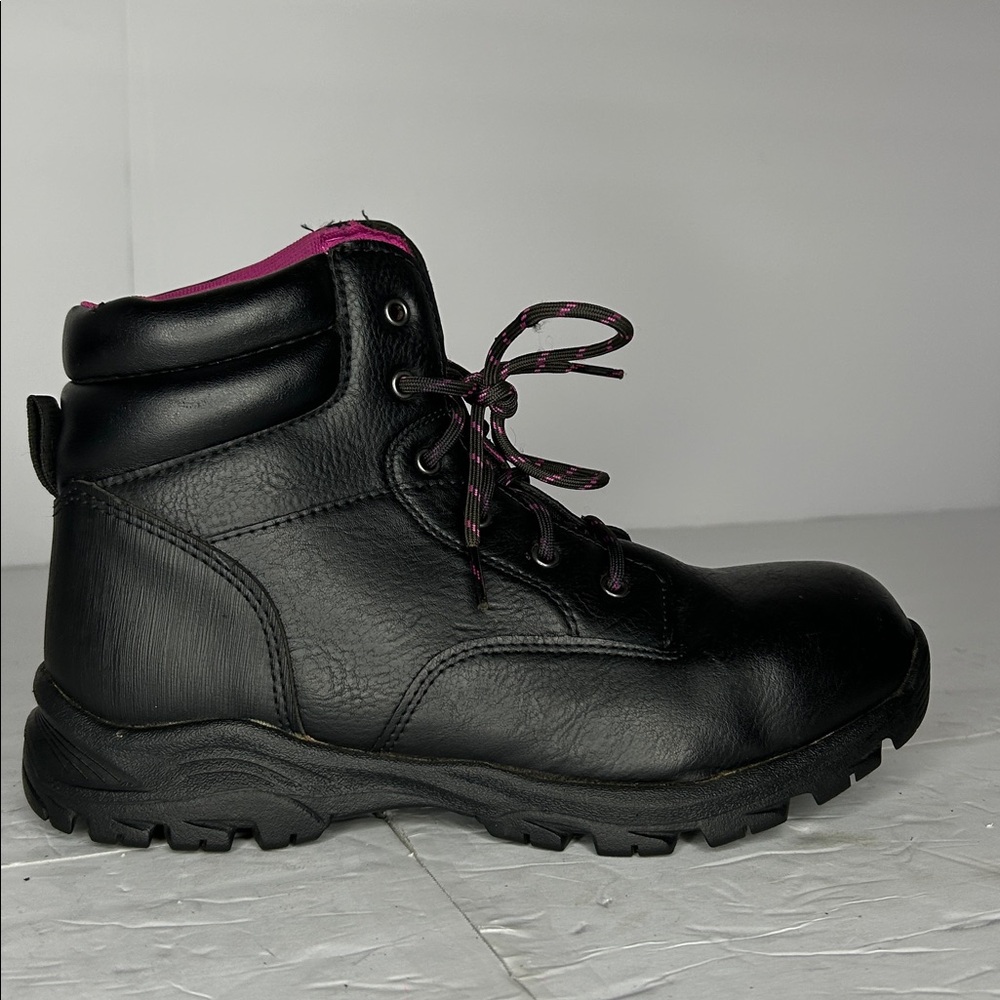 Brahma Black Ankle Boots with Pink Accents